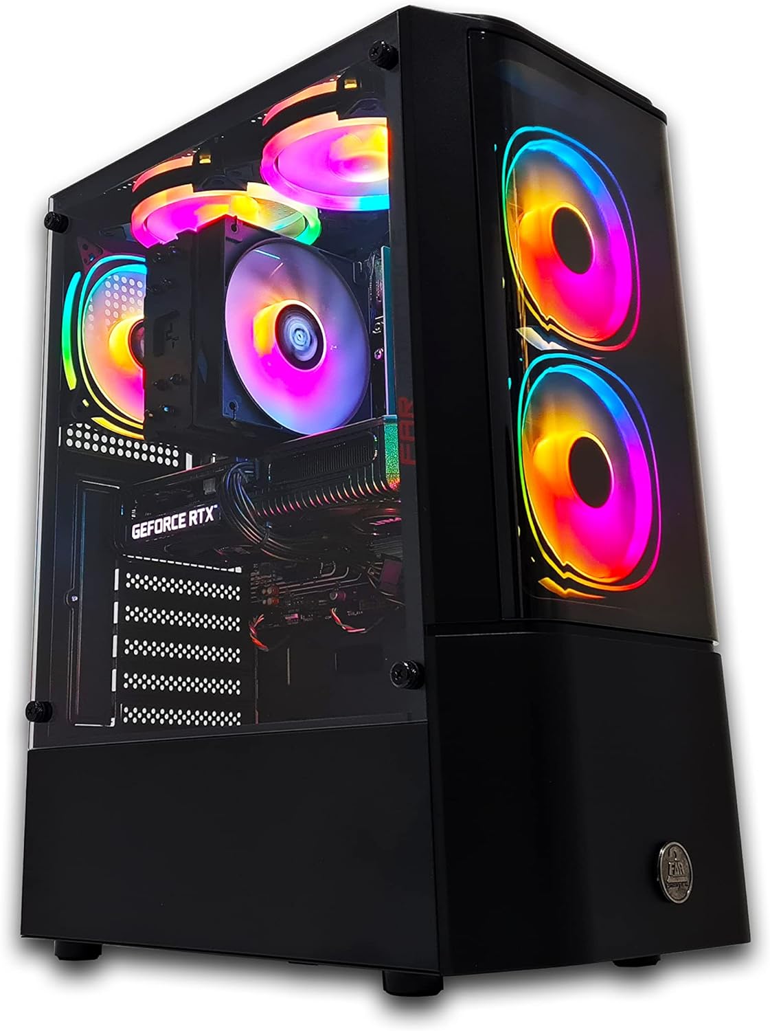 2FR RGB Gaming PC - Intel i7-12700F, 32GB DDR4, Nvidia RTX 4070 Super, 1TB NVME M.2 SSD, RGB CPU Case, Windows 10 pro, 1 Year Warranty - COOLBABY