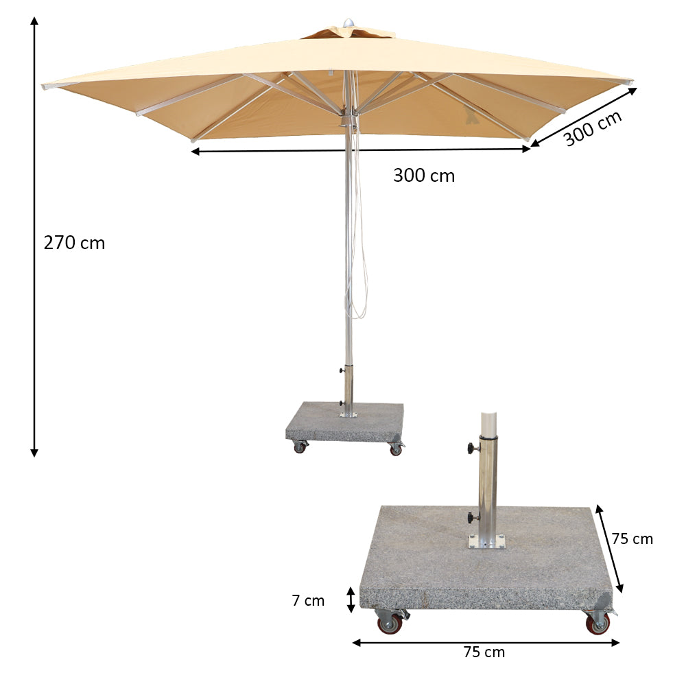 Square Umbrella Without Base – Heavy‑Duty Outdoor Patio Umbrella