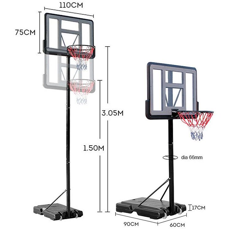 Sports Portable Club Basketball System | Adjustable Height 1.5m–3.05m Basketball Hoop
