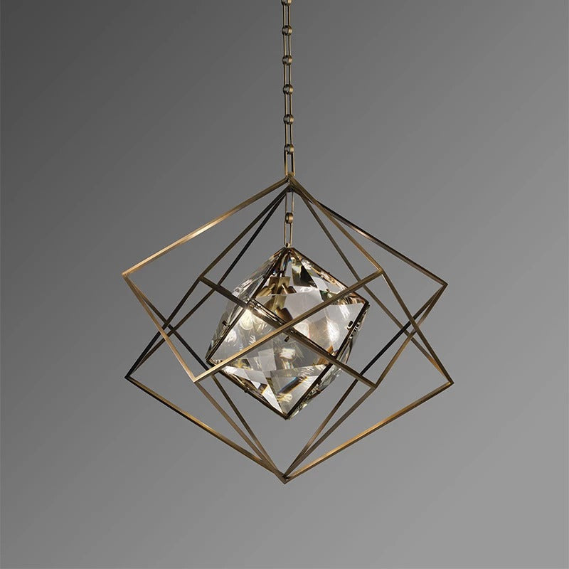 Modern Hanging Light Futuristic LED Geometric - Bronze