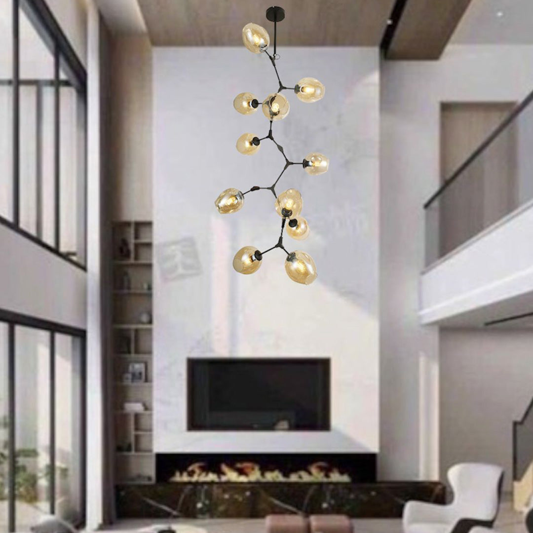 Modern Hanging Light Blair 11 Buds - Gold + Champagne