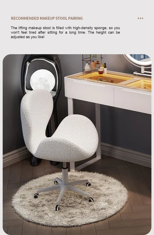 Modern Dressing Table with LED Mirror & Chair | Sleek Vanity Set for Makeup & Grooming - COOLBABY