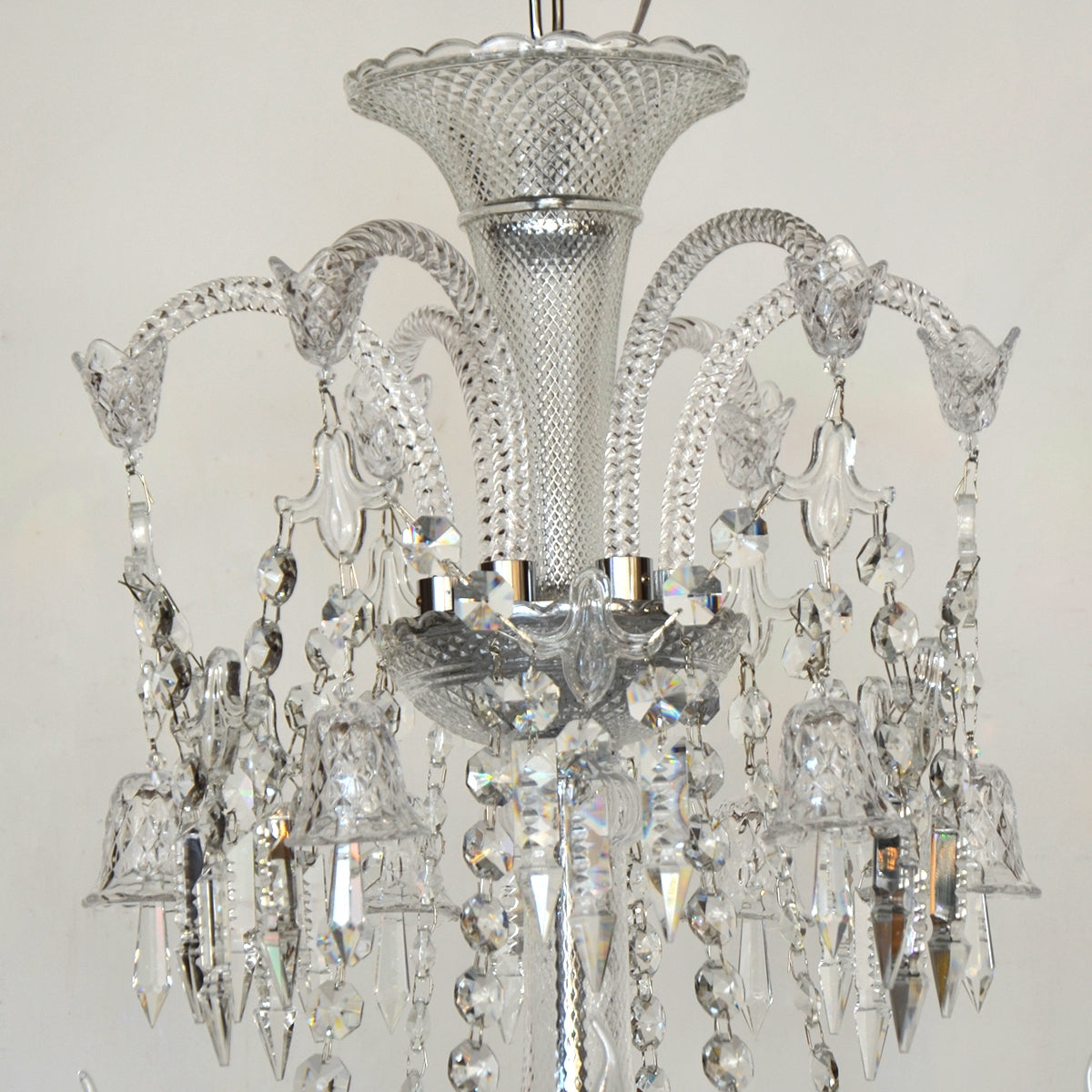 Candle Crystal Chandelier 12 Arms - Silver