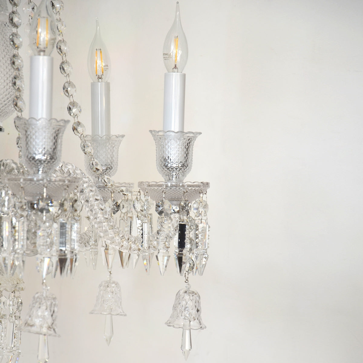 Candle Crystal Chandelier 6 Arms - Silver