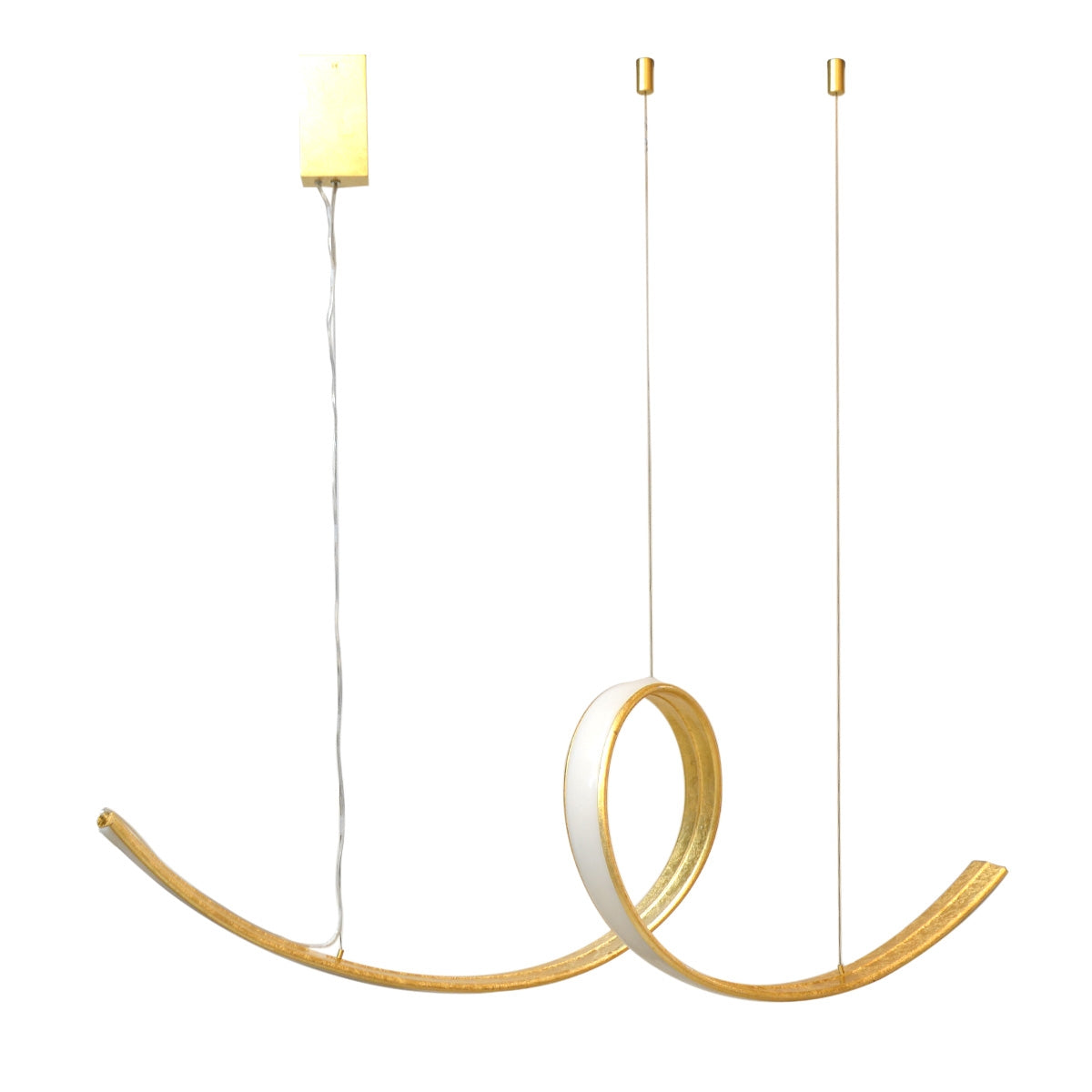 Modern Hanging Light LED Curved-Out Shape - Bronze