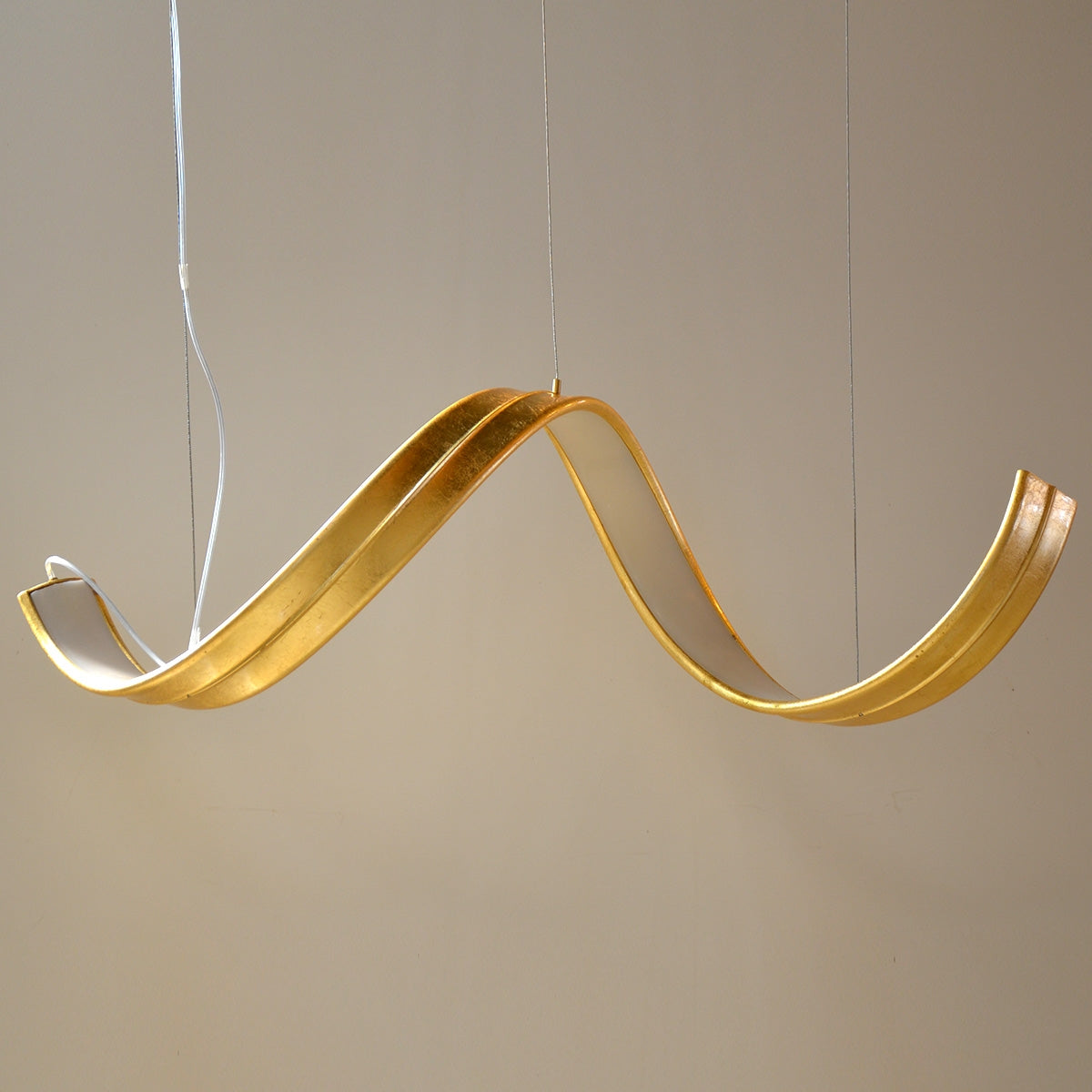 Modern Hanging Light LED Curved-In Shape - Bronze