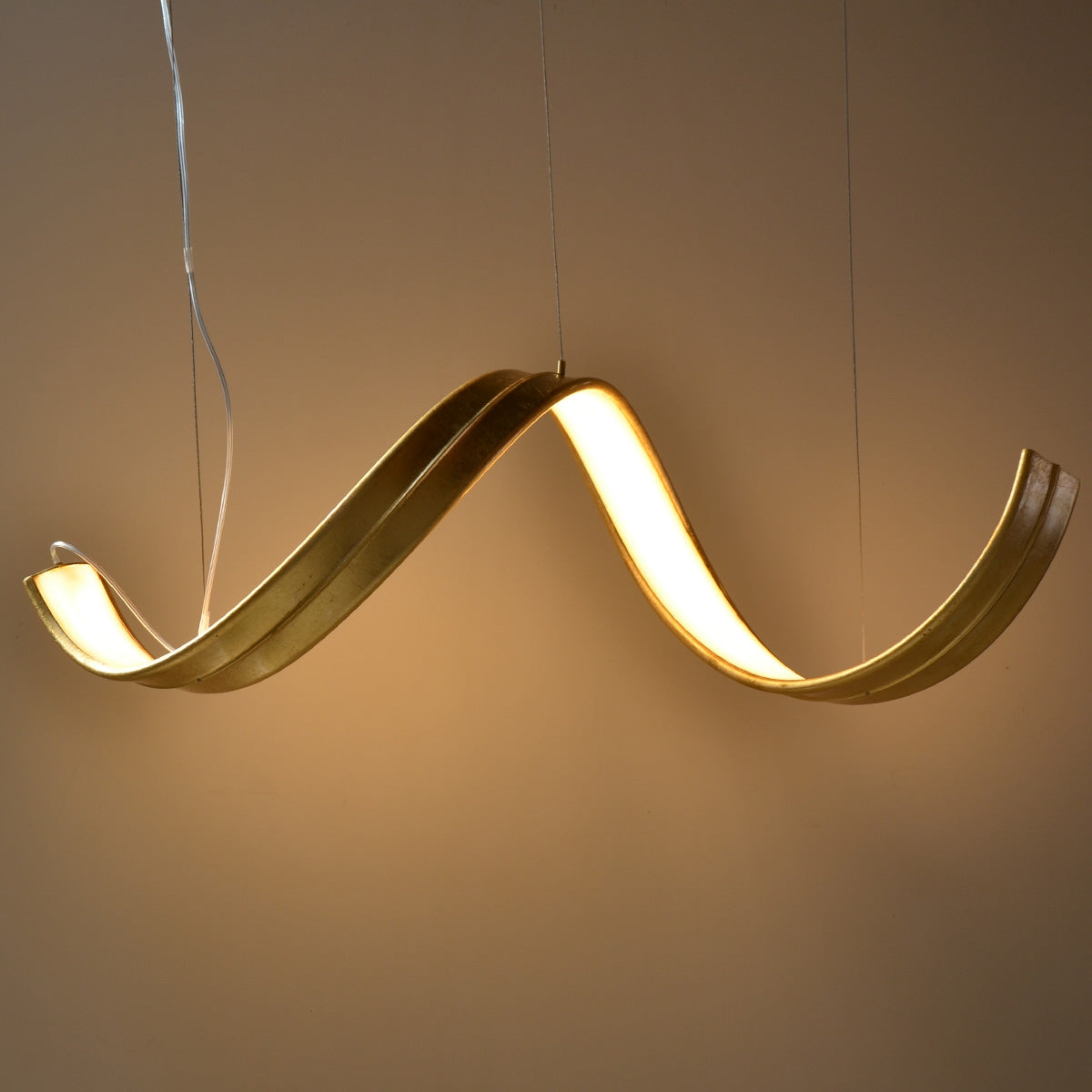 Modern Hanging Light LED Curved-In Shape - Bronze