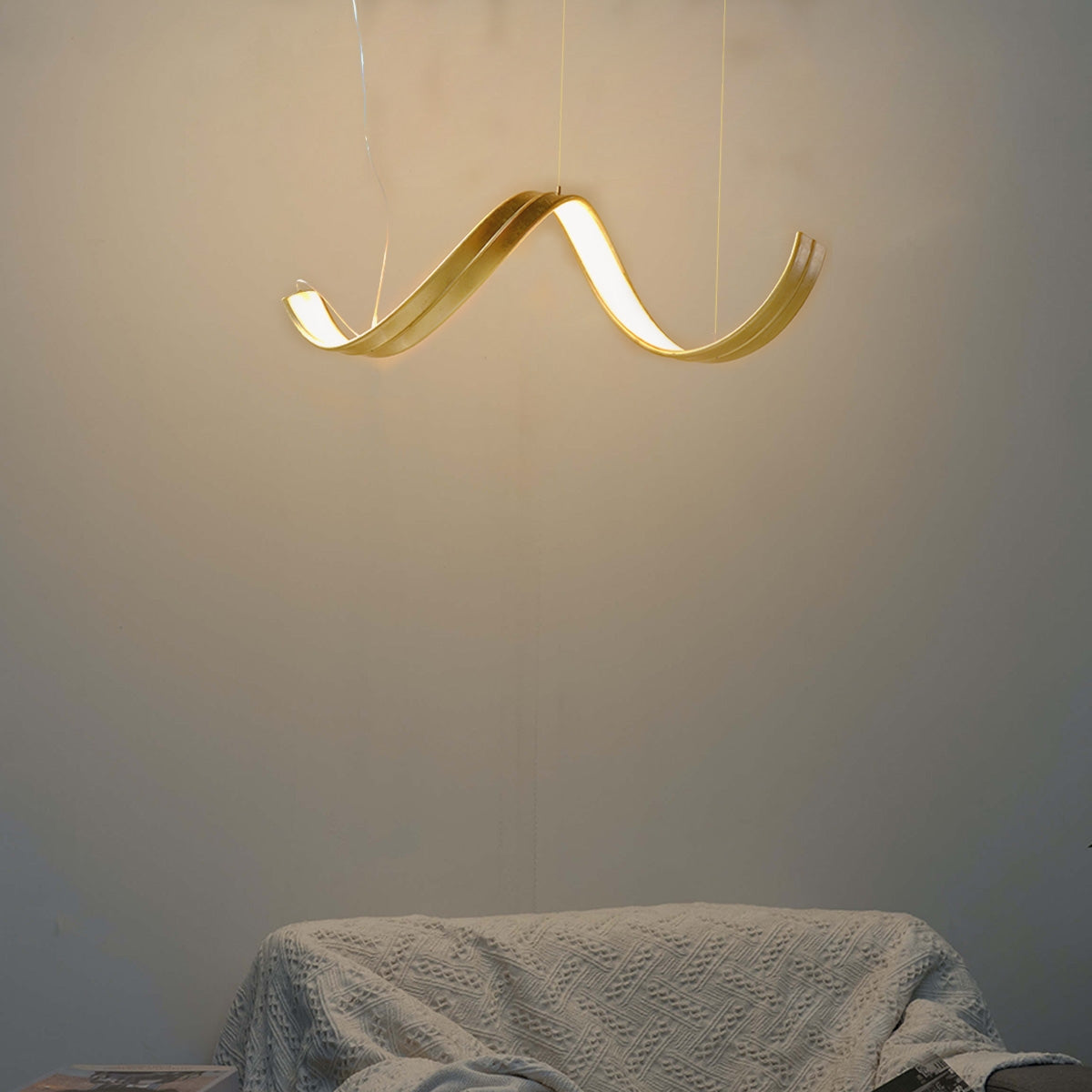 Modern Hanging Light LED Curved-In Shape - Bronze