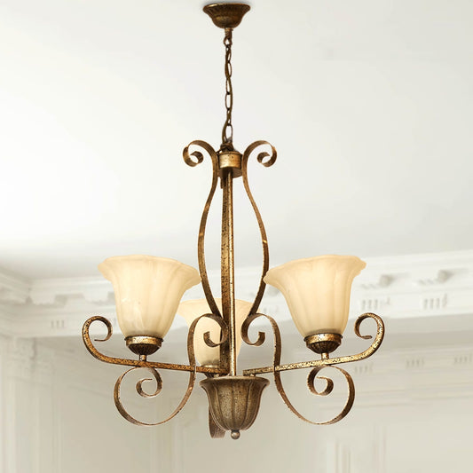 Up light Chandelier 3 Arms HLH-24108- Brass