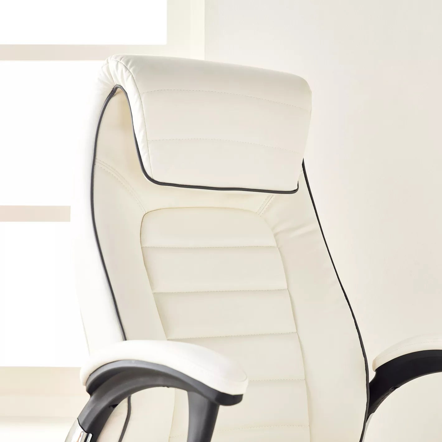 Modern Ergonomic High Back Faux Leather Chair with Adjustable Height, Office Chair