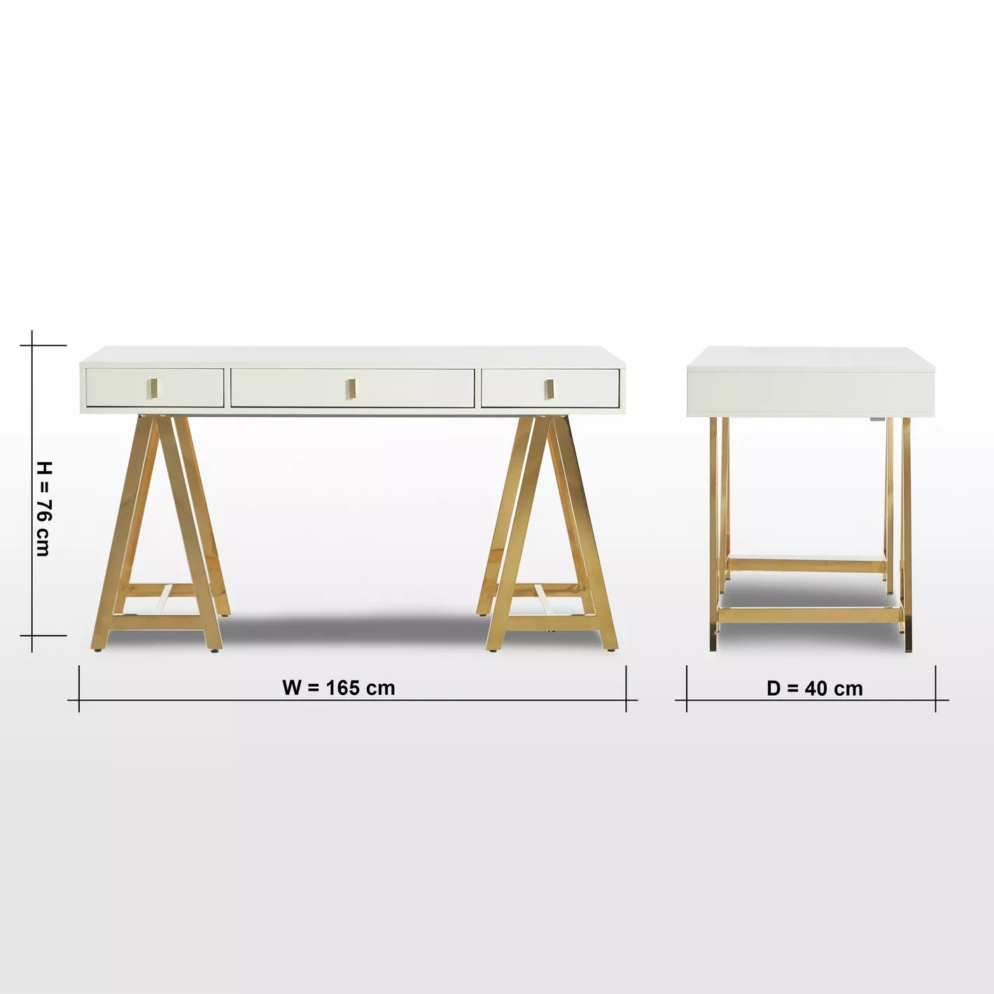 Office Desk With 3 Drawers For Organized Storage - COOLBABY