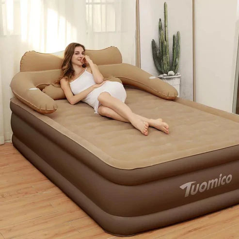 Durable Inflatable Air Bed with Three-Layer Thickened Design & Electric Pump - COOLBABY