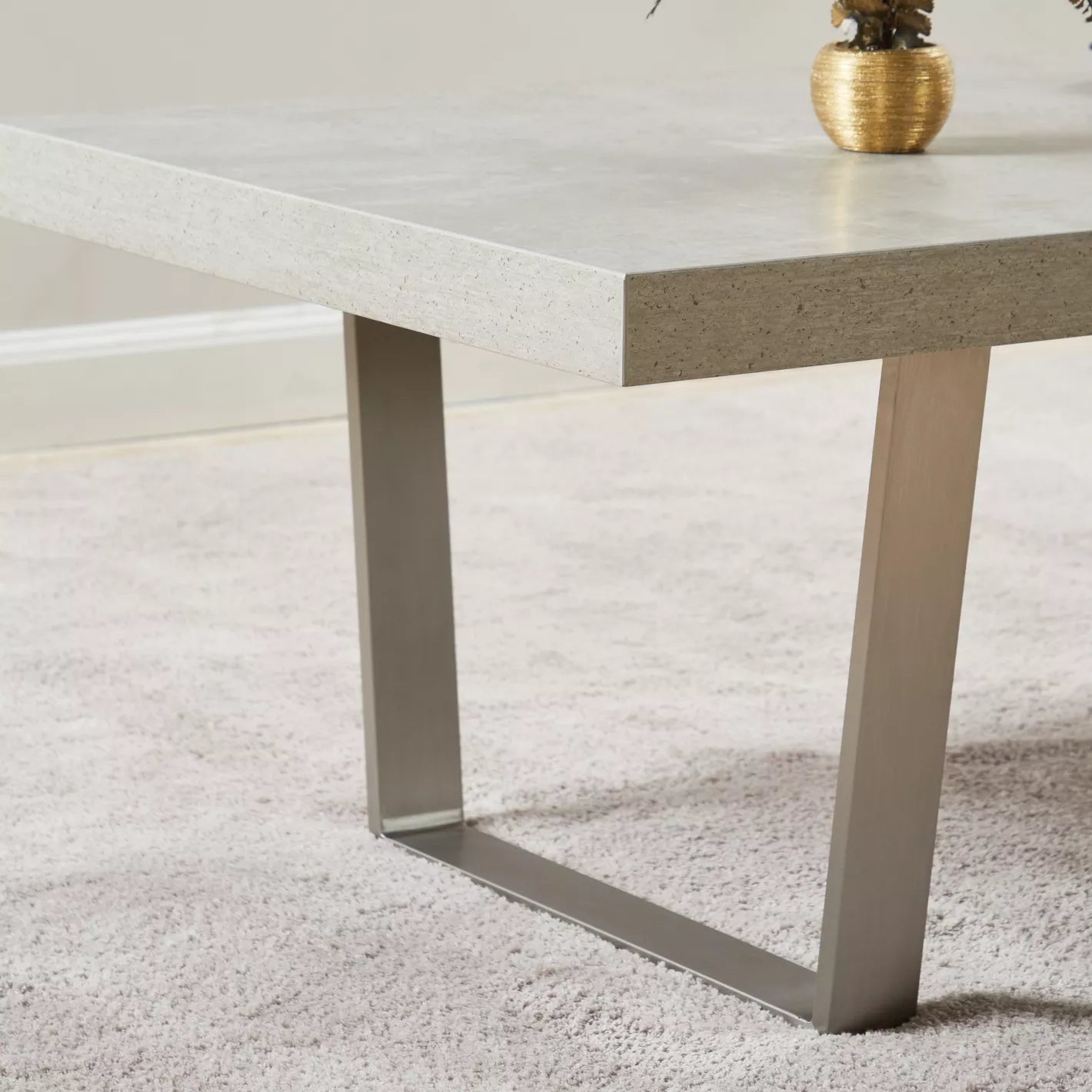 Wood Coffee Table With Aluminum Legs For Stylish Modern Room