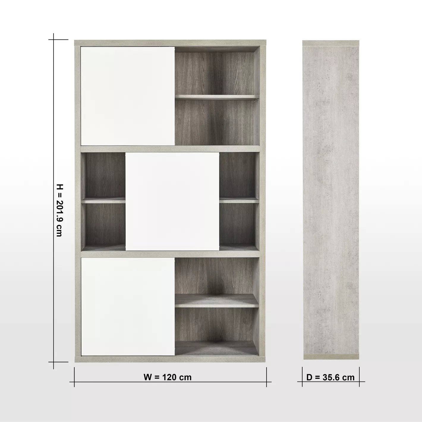 Bookcase, Wood Six Shelves Bookcase For Storage - COOLBABY