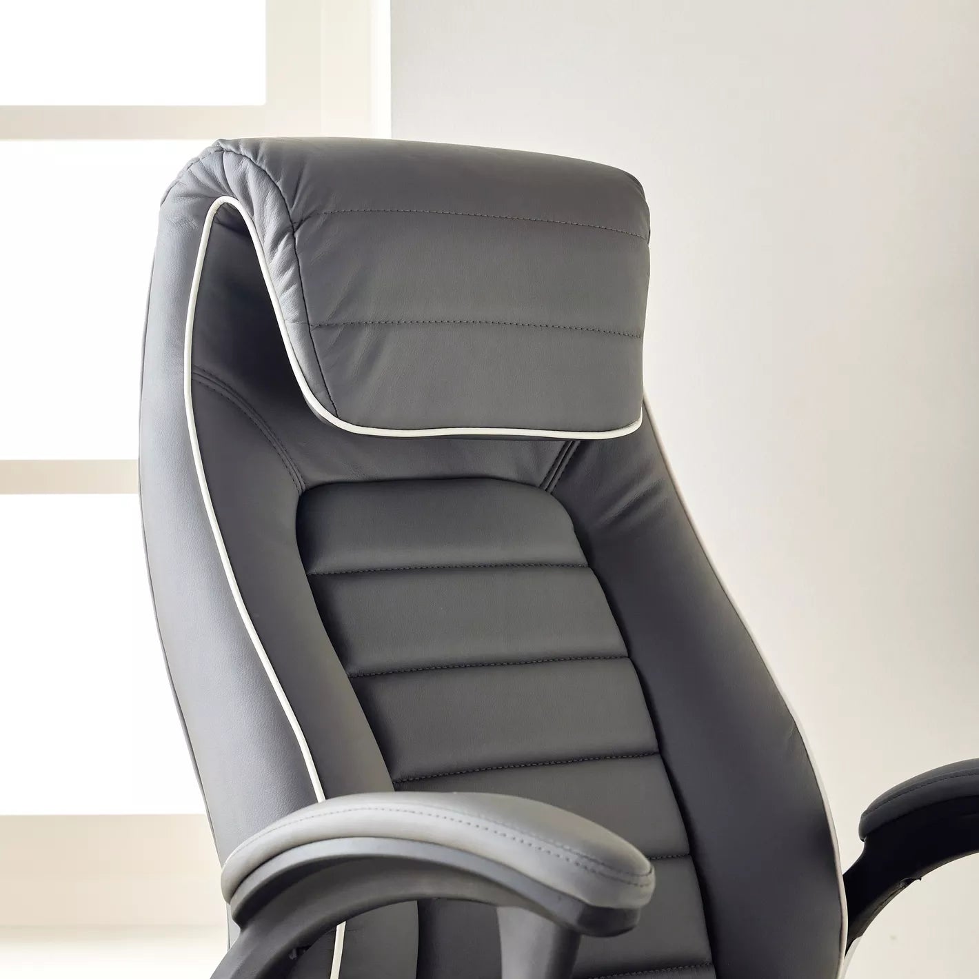 Modern Ergonomic High Back Faux Leather Chair with Adjustable Height, Office Chair