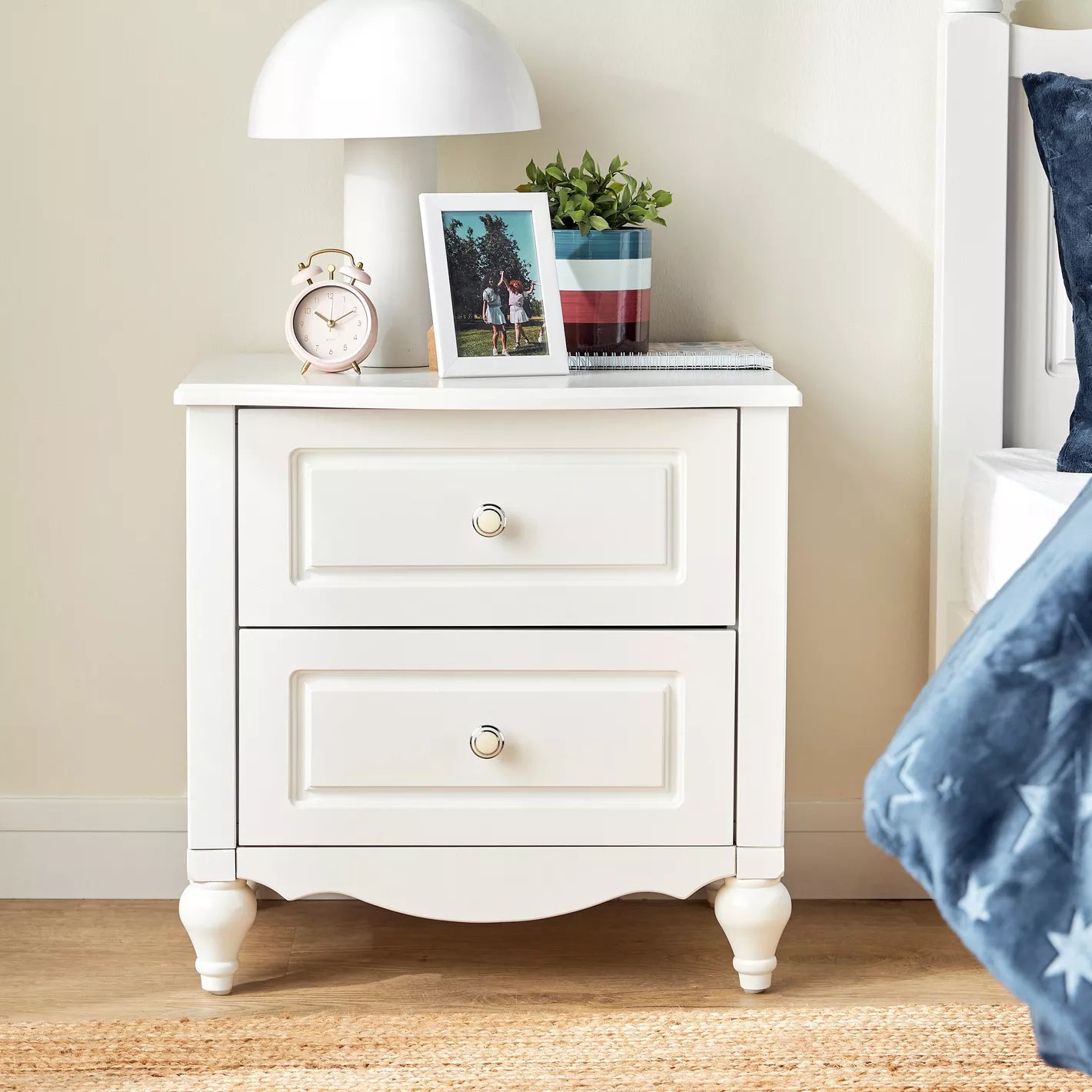 MDF Engineered Wood 2-Drawer Night Stand