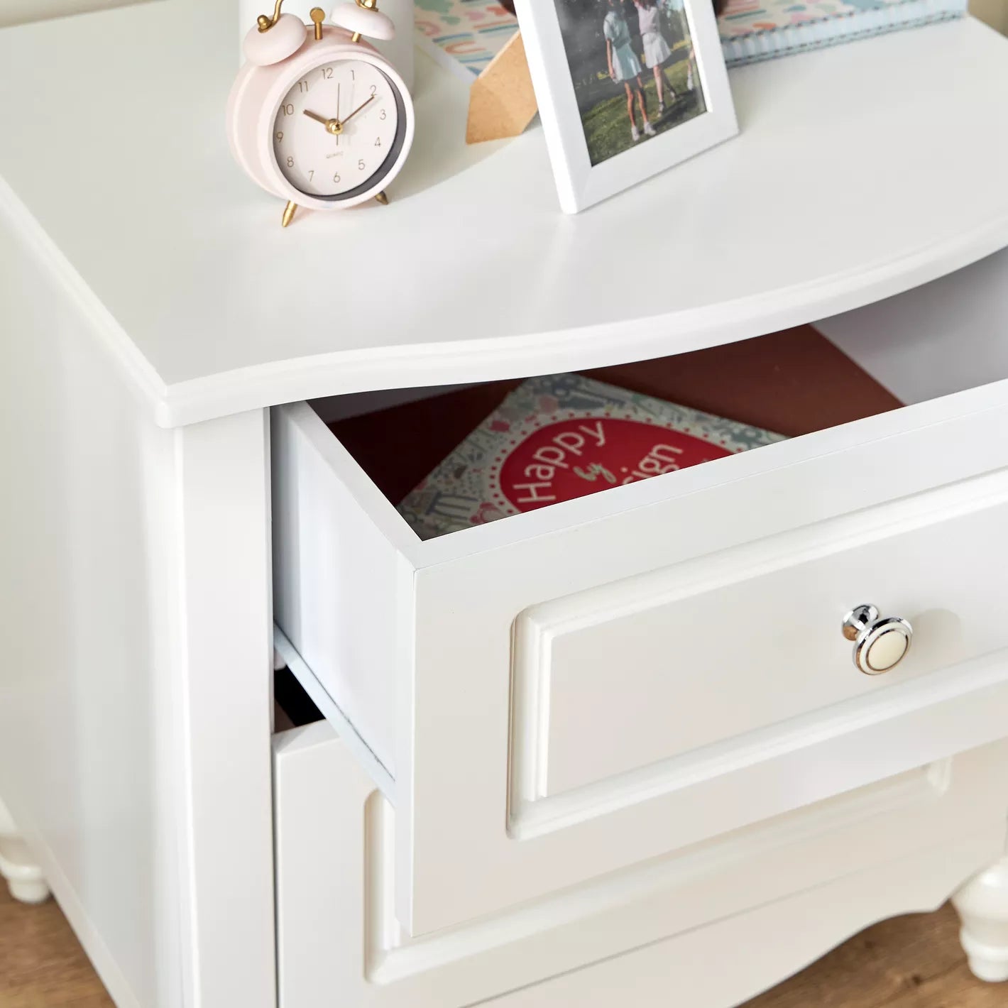 MDF Engineered Wood 2-Drawer Night Stand