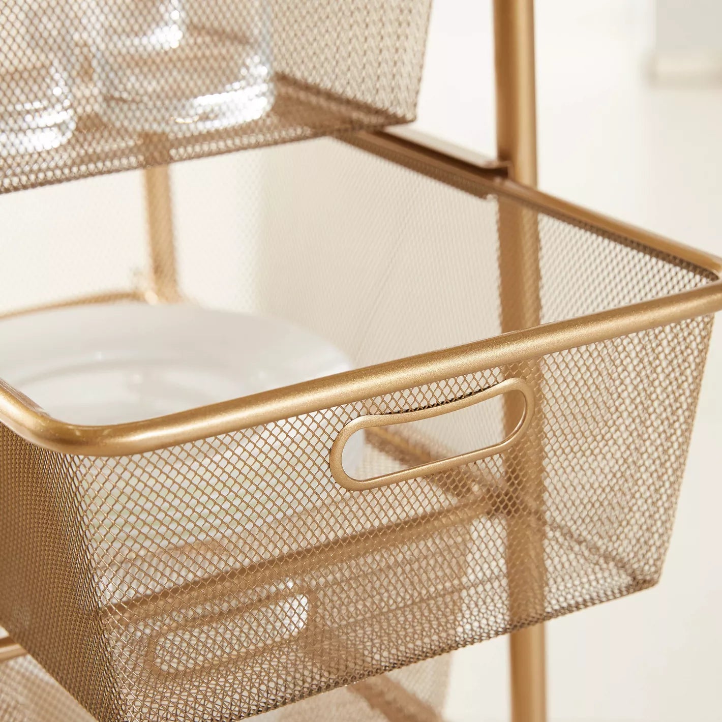 4-Tier Kitchen Trolley with Meshed Drawers