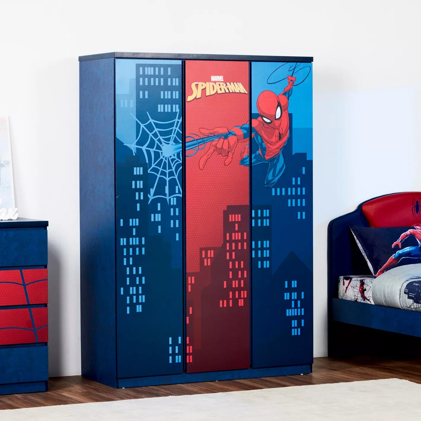 Disney Spider-Man Print 3-Door Wardrobe