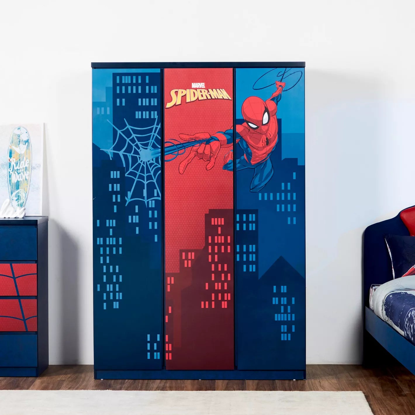 Disney Spider-Man Print 3-Door Wardrobe