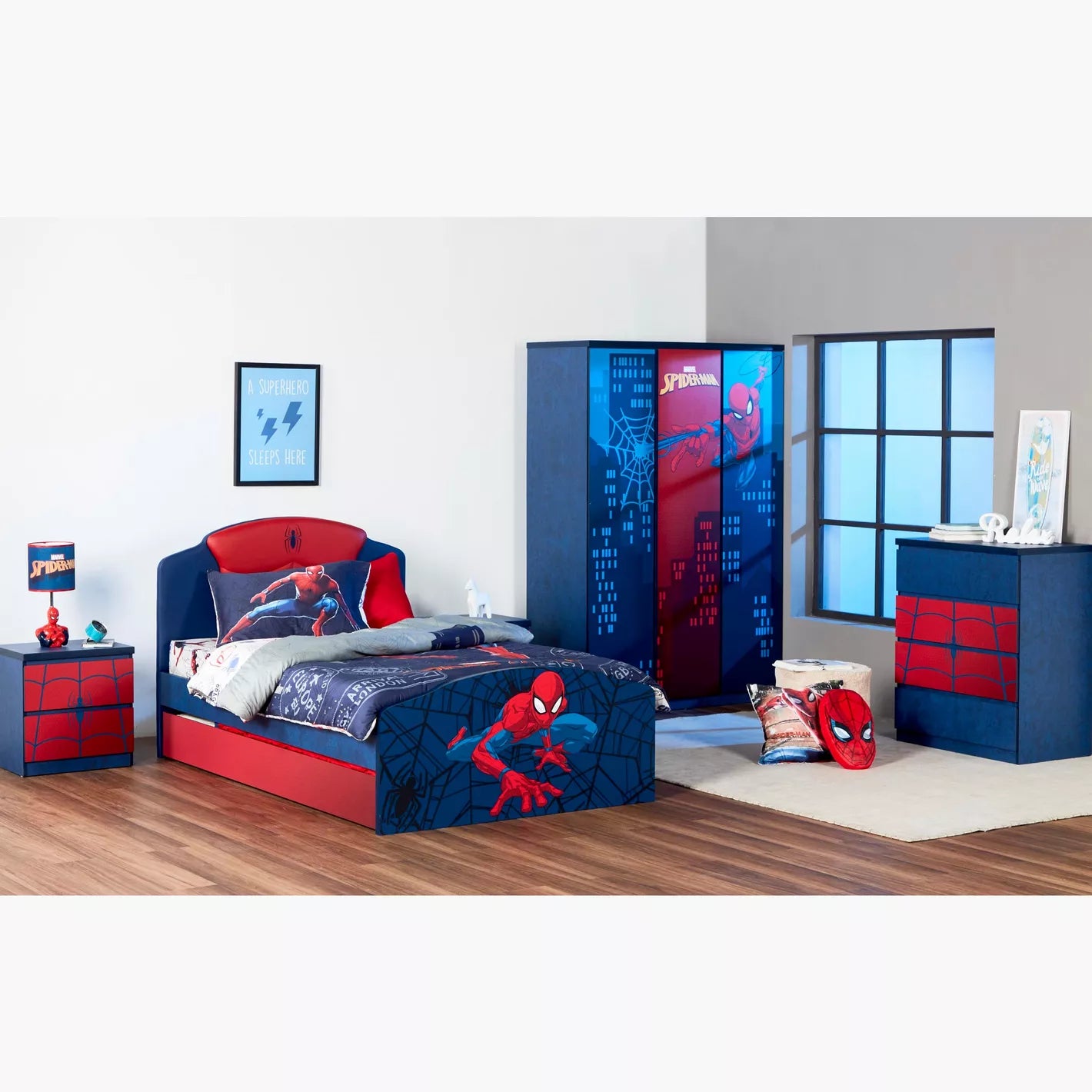 Disney Spider-Man Print 3-Door Wardrobe