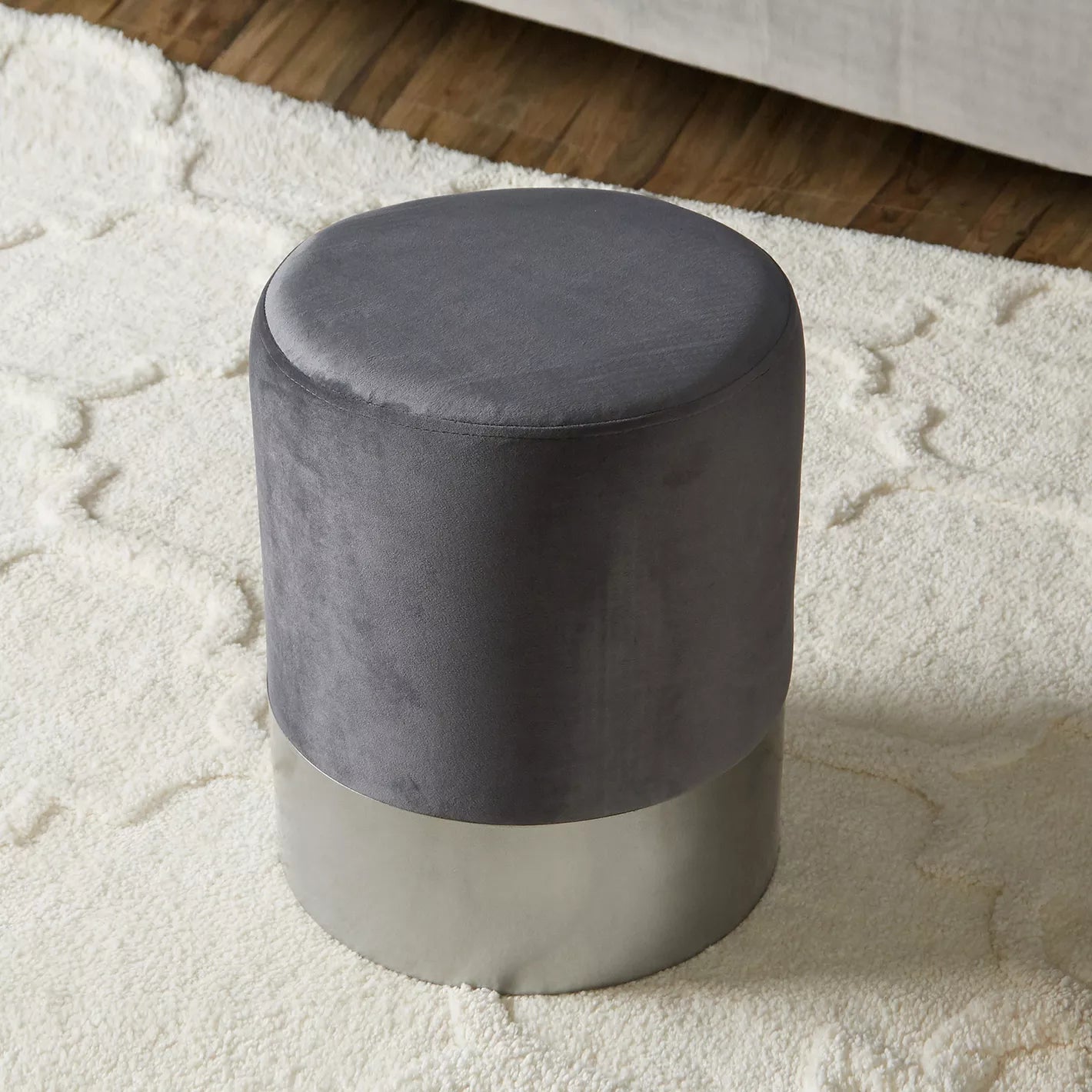 Fabric Velvet Ottoman, Luxurious Ottoman For Modern Home 36 x 36 x 43 CM