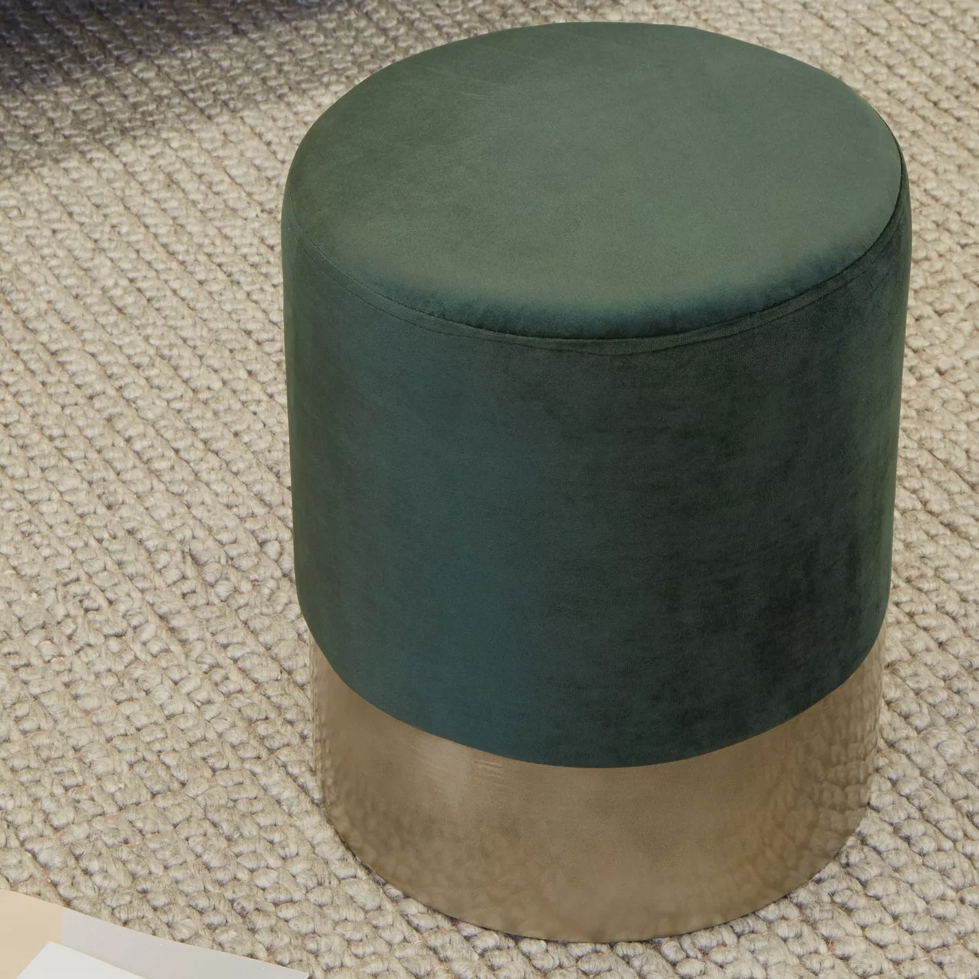 Fabric Velvet Ottoman, Luxurious Ottoman For Modern Home 36 x 36 x 43 CM