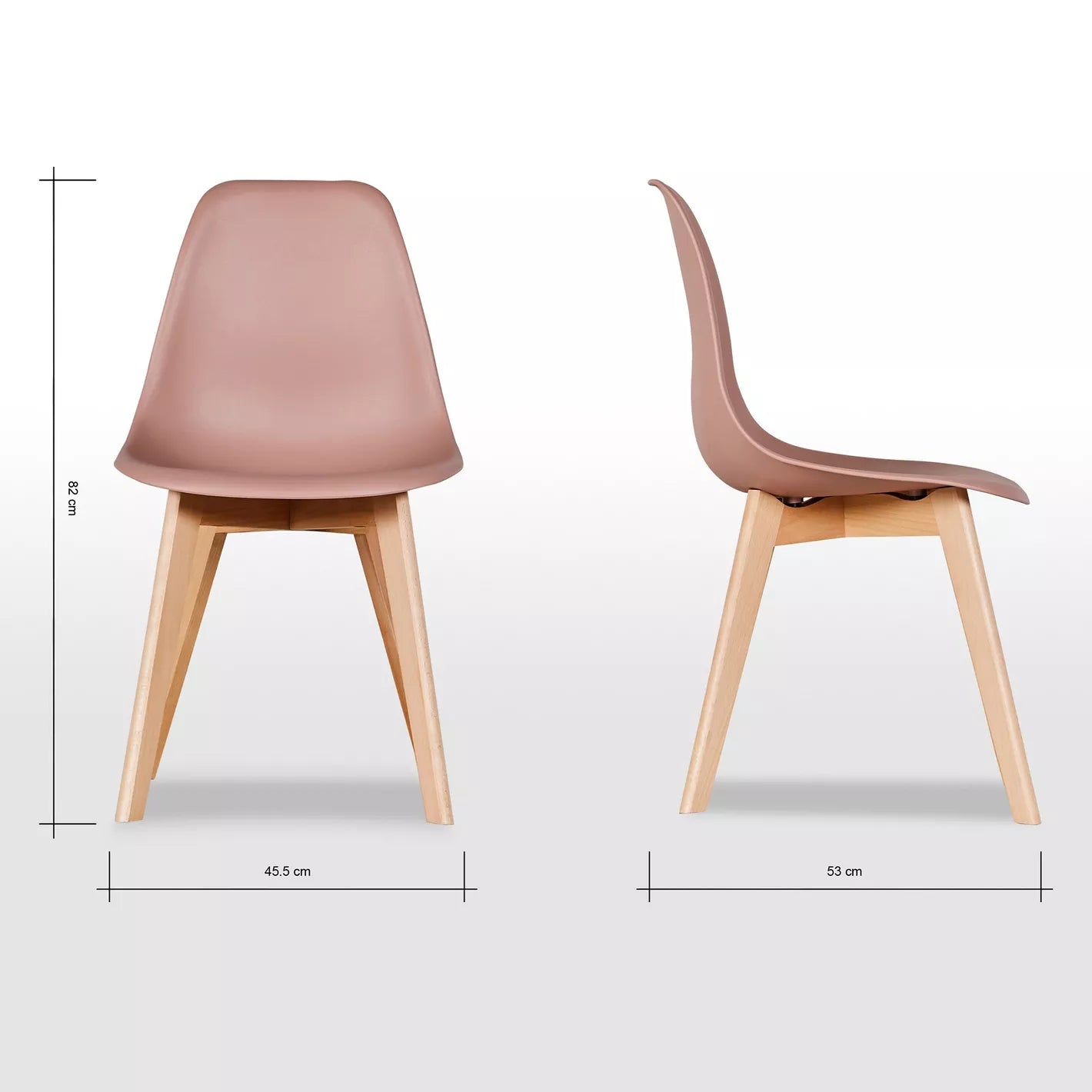 Modern Dining Chair With Wood Legs 53 * 45.5 * 82 CM