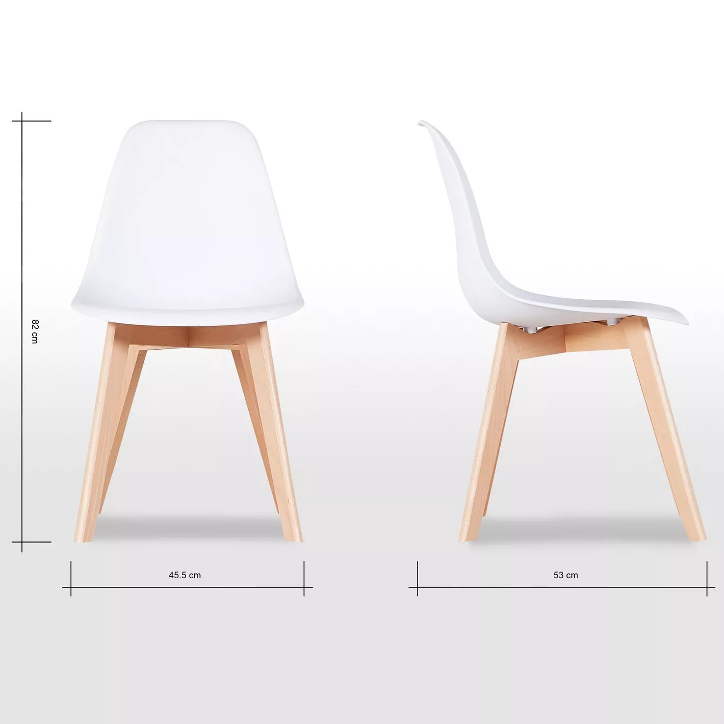 Modern Dining Chair With Wood Legs 53 * 45.5 * 82 CM