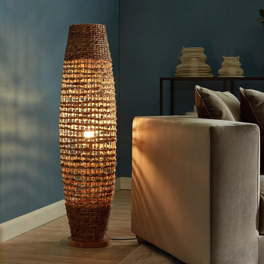 Naturel Water Hyacinth Floor Lamp - 120 cm