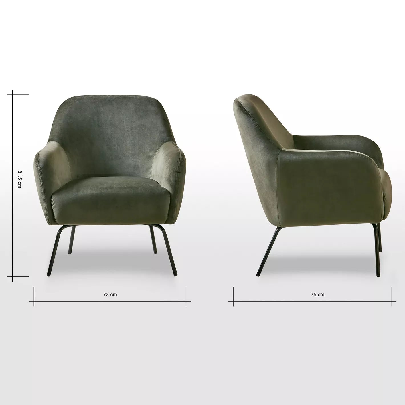 Modern Design Velvet Armchair With Fabric Tone And Metal Legs For Home Décor - COOLBABY