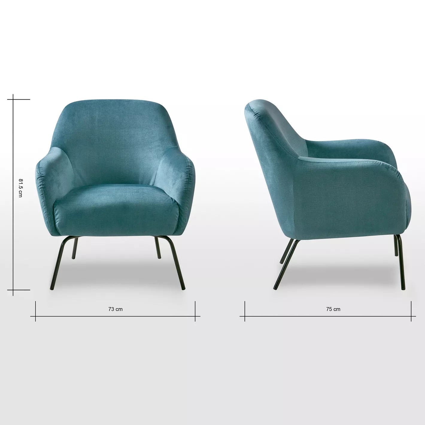 Modern Design Velvet Armchair With Fabric Tone And Metal Legs For Home Décor - COOLBABY