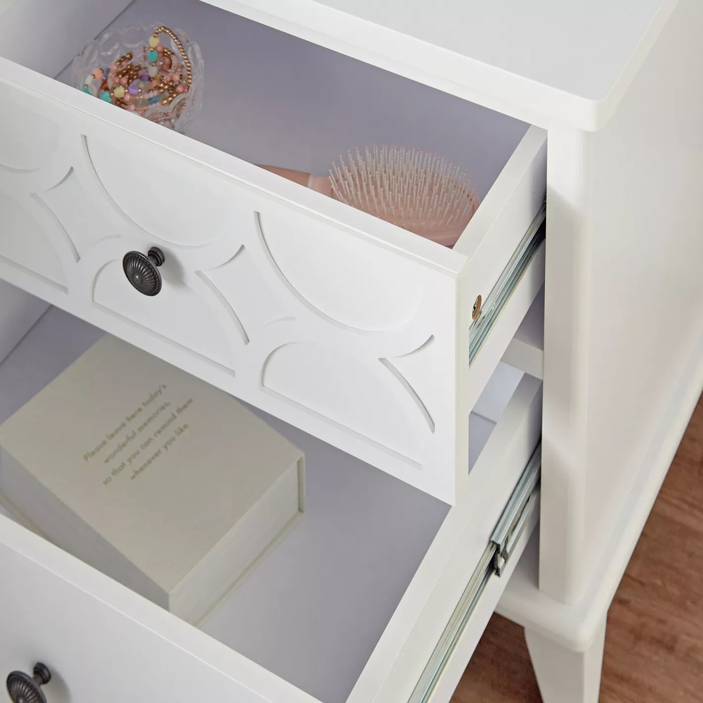 2-Drawer Nightstand, High-Quality Engineered Wood With a Melamine Finish