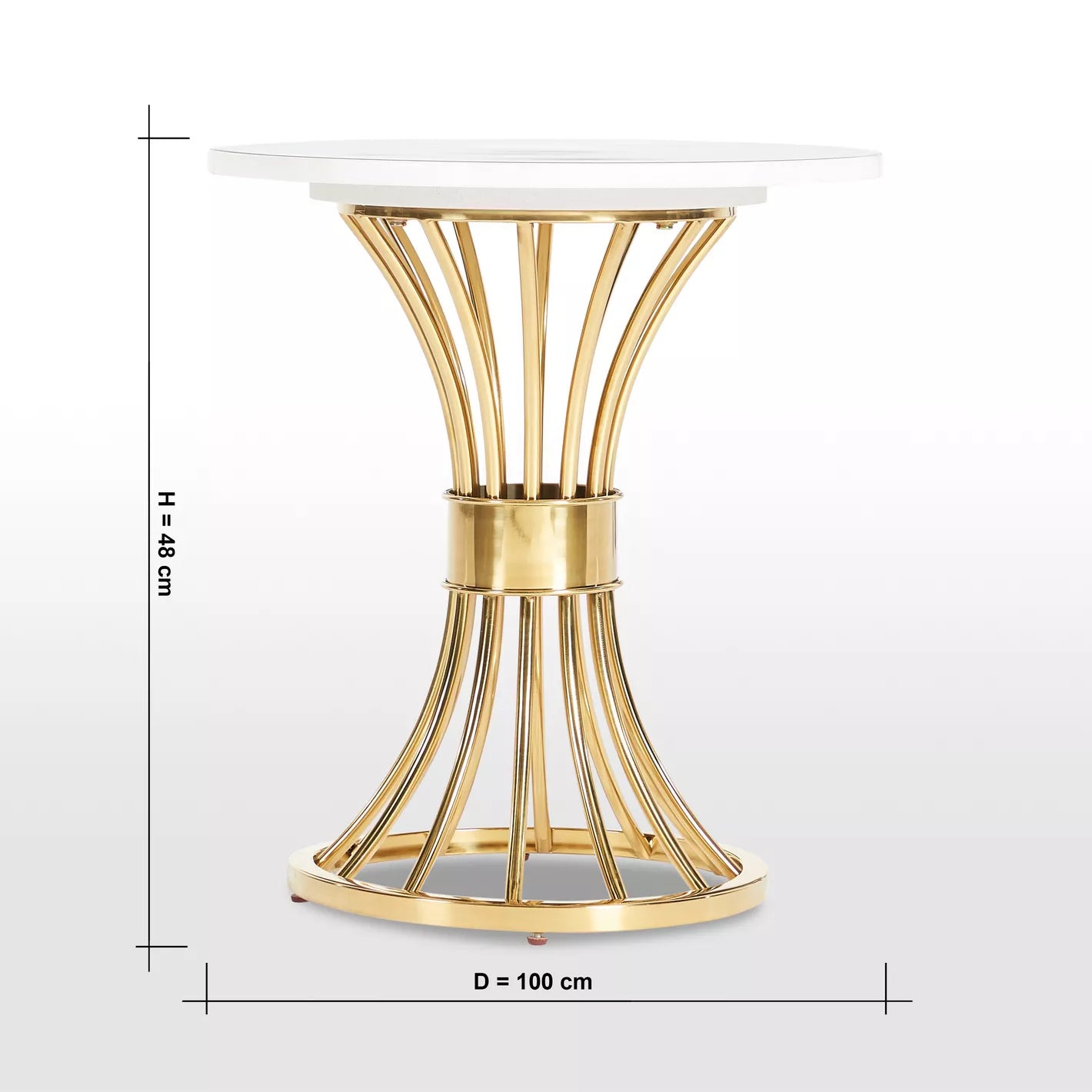 Modern Marble Top Coffee Table With Stainless Steel Legs - Round design