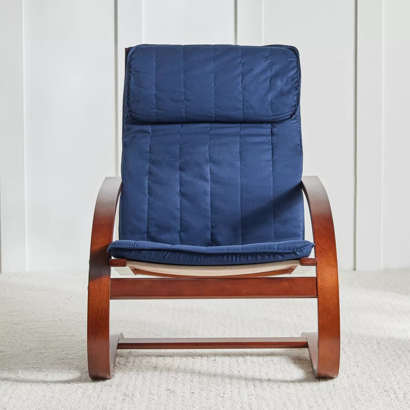 Fabric Armchair With Padded Headrest And Solid Wooden Frame For Any Corner Of Home - COOLBABY