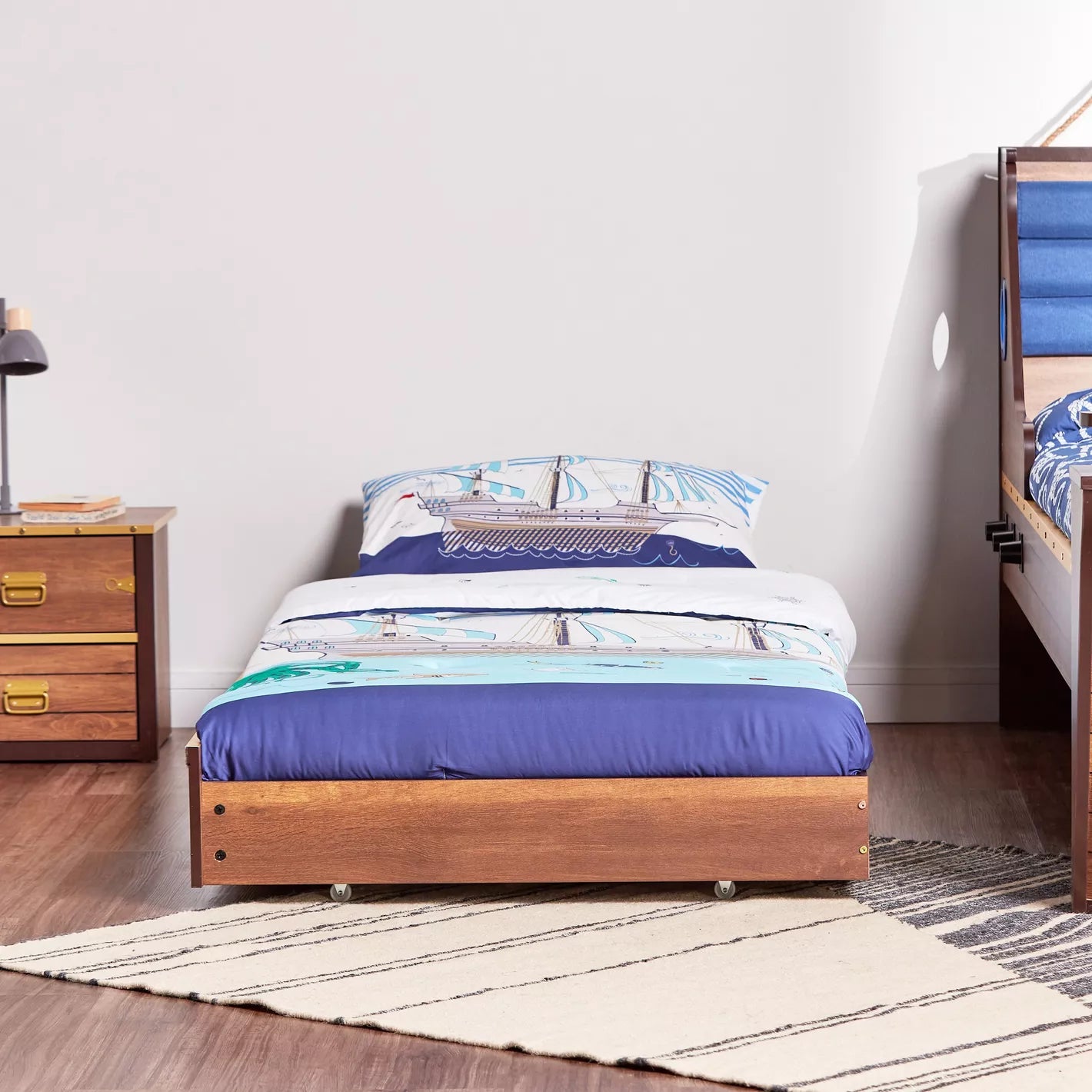 Under Beds Trundle For Kids 90x190 cm - Oak - COOLBABY