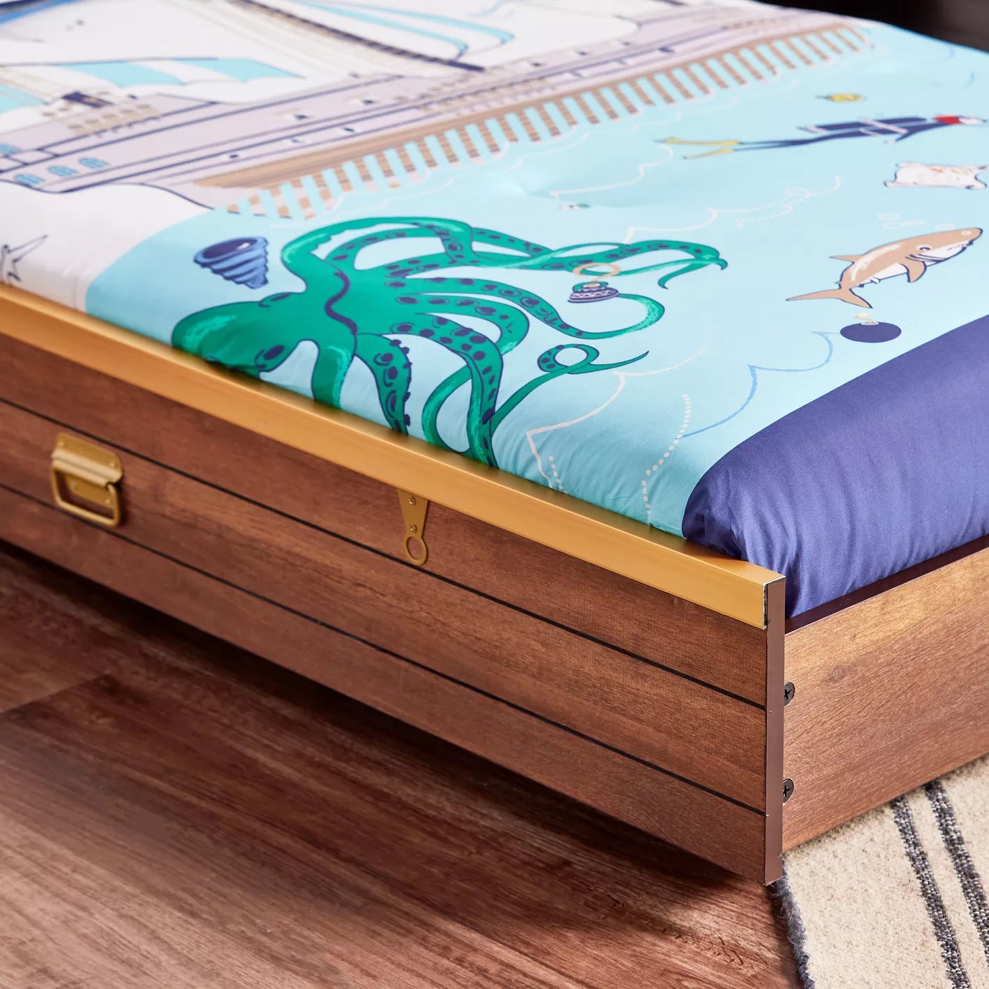 Under Beds Trundle For Kids 90x190 cm - Oak - COOLBABY