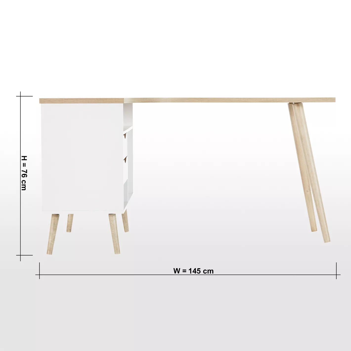 Multiple Compartments Corner Desk With 2 Drawers For Organized Storage - COOLBABY