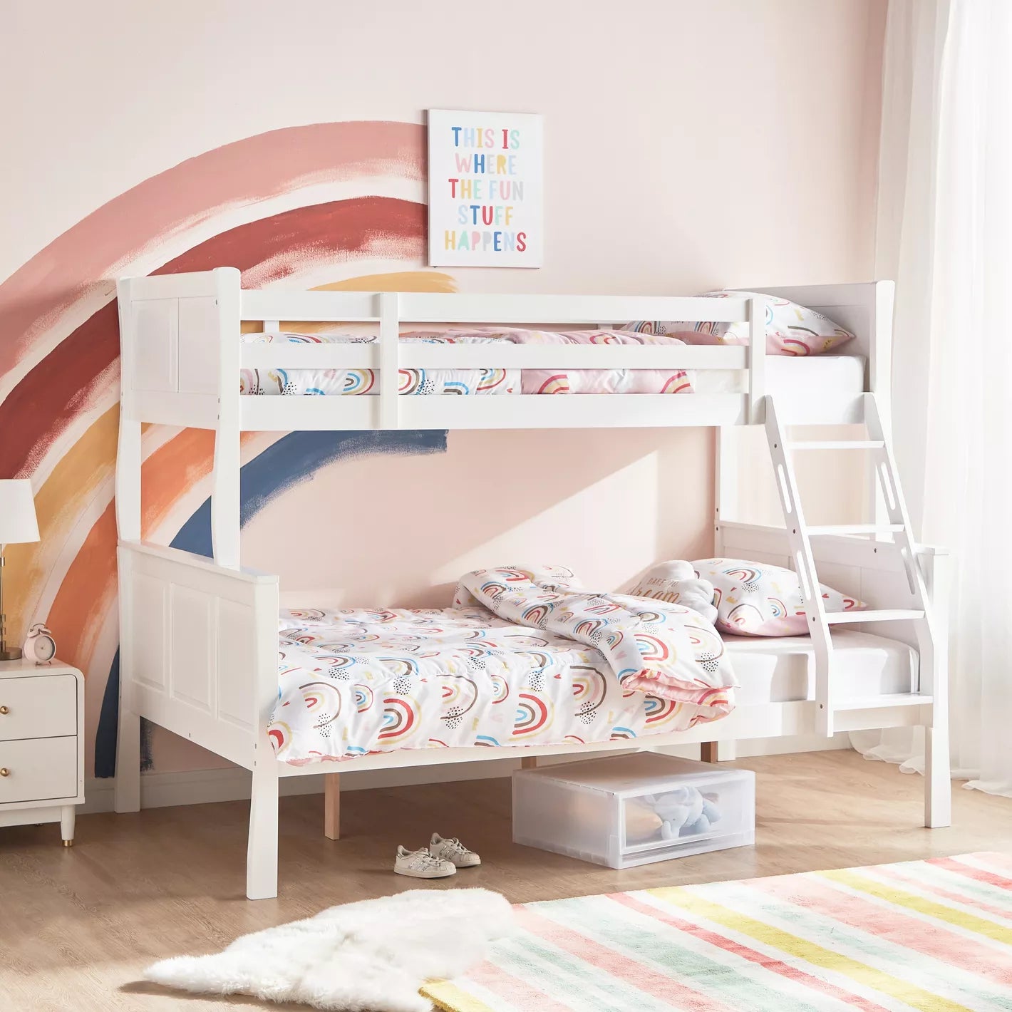 Wood Bunk Bed, Cabin Beds for Kids - 90x200 cm - COOLBABY