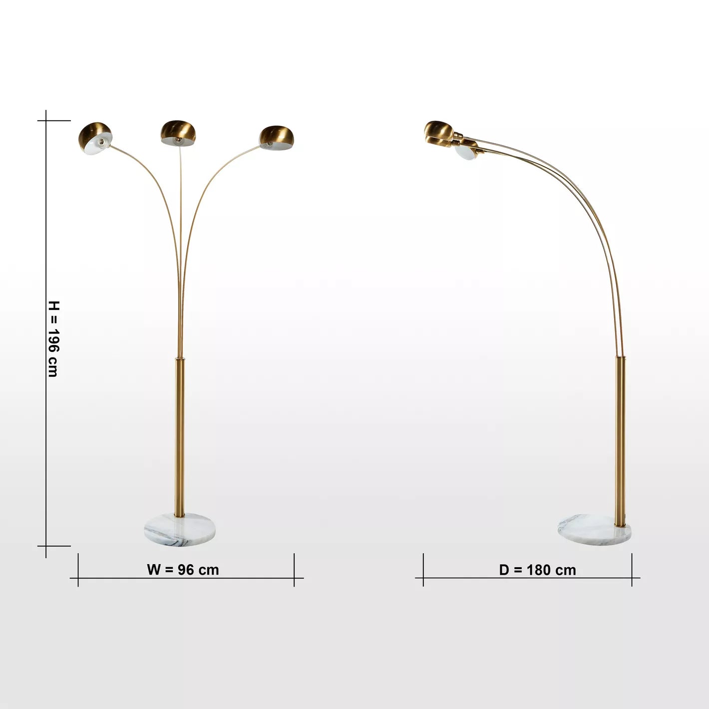 Metal Arc Floor Lamp - 196 cm