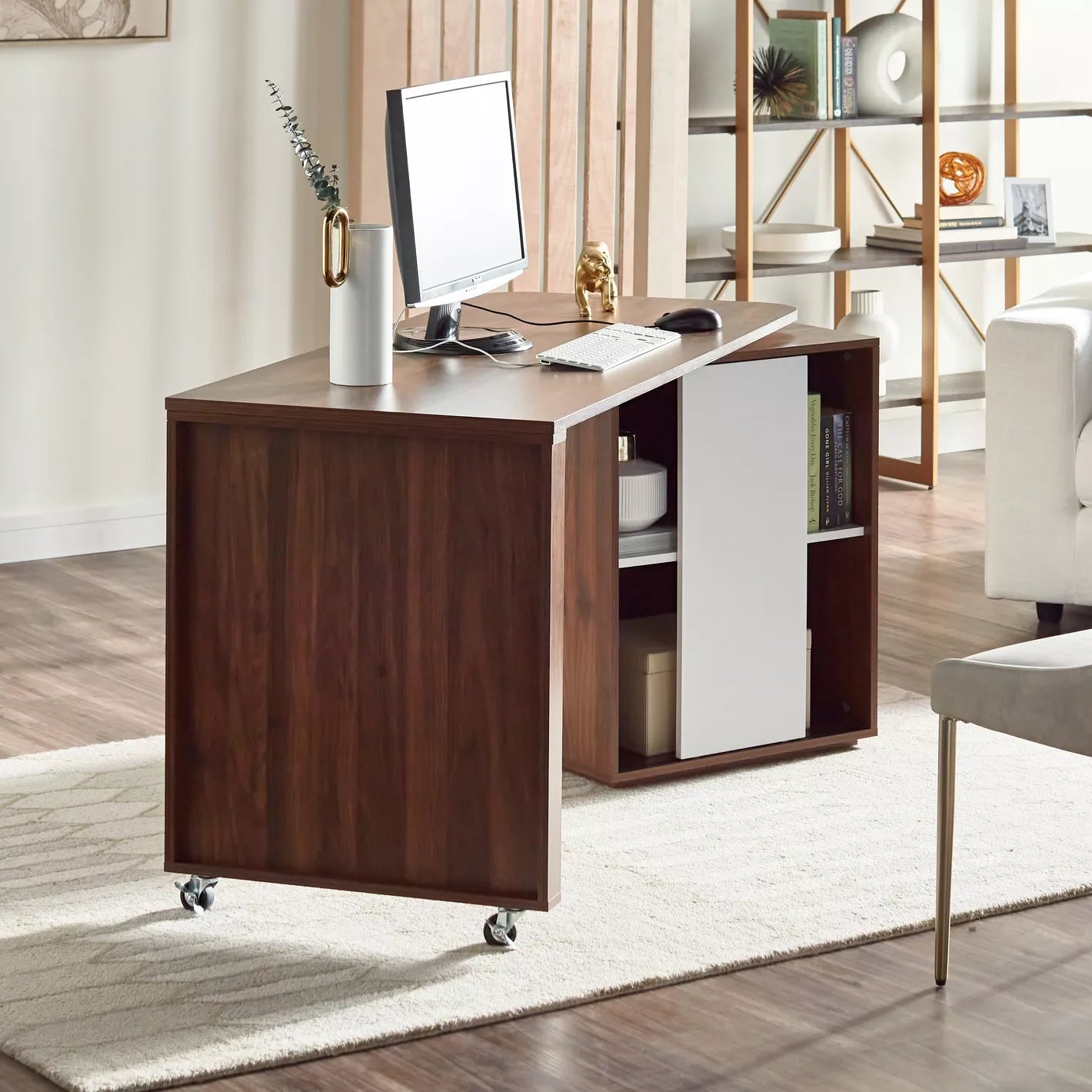 Office/Home Desk With Wheels For Easy Mobility - COOLBABY