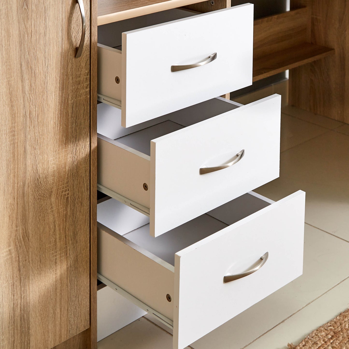 Single Loft Bed with Storage & Study Desk 90x190 cm – Space Saving Loft Bed with 7 Drawers