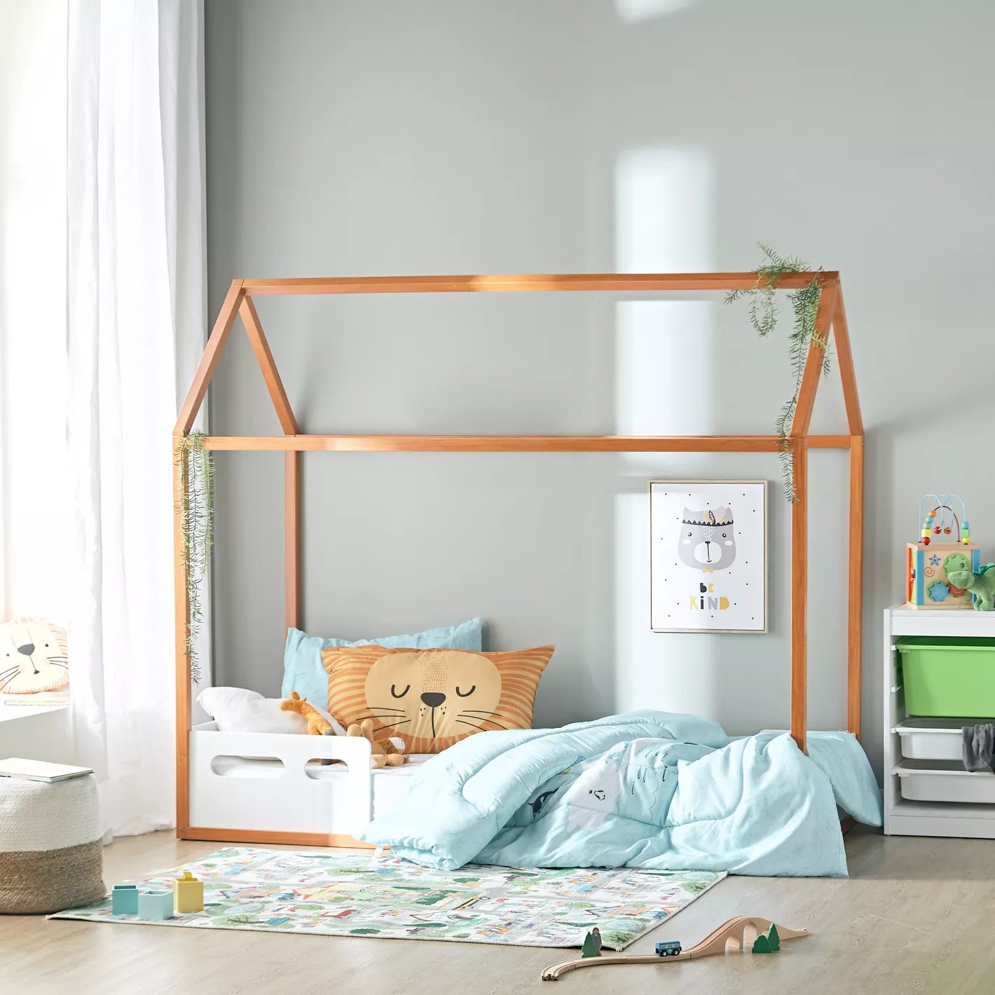 Twin Bed, Engineered Wood With A Robust Frame For Kids - 90x190 cm - COOLBABY