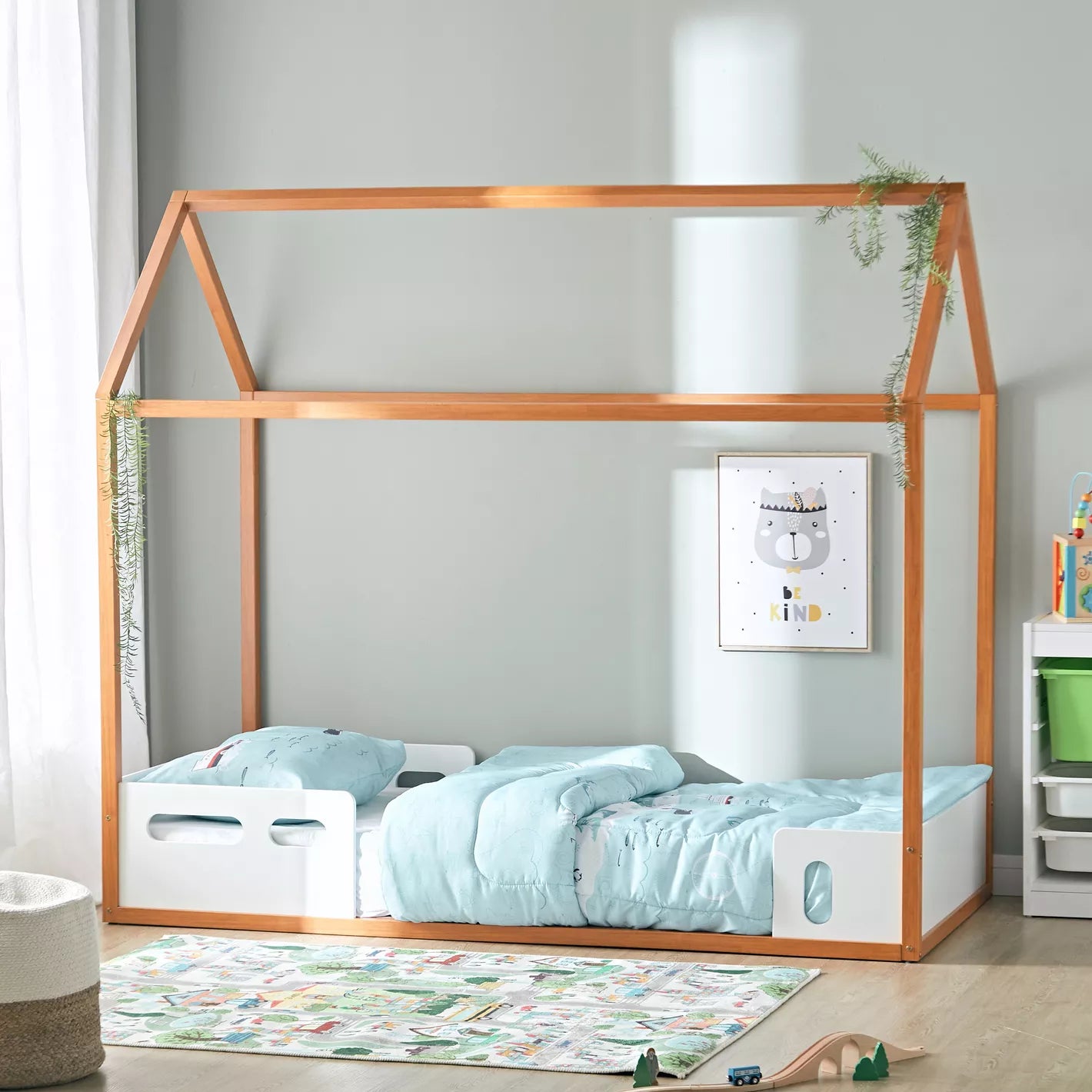 Twin Bed, Engineered Wood With A Robust Frame For Kids - 90x190 cm - COOLBABY