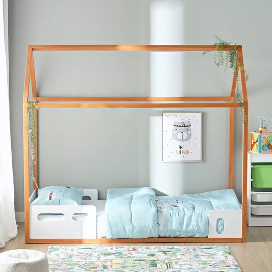 Twin Bed, Engineered Wood With A Robust Frame For Kids - 90x190 cm - COOLBABY