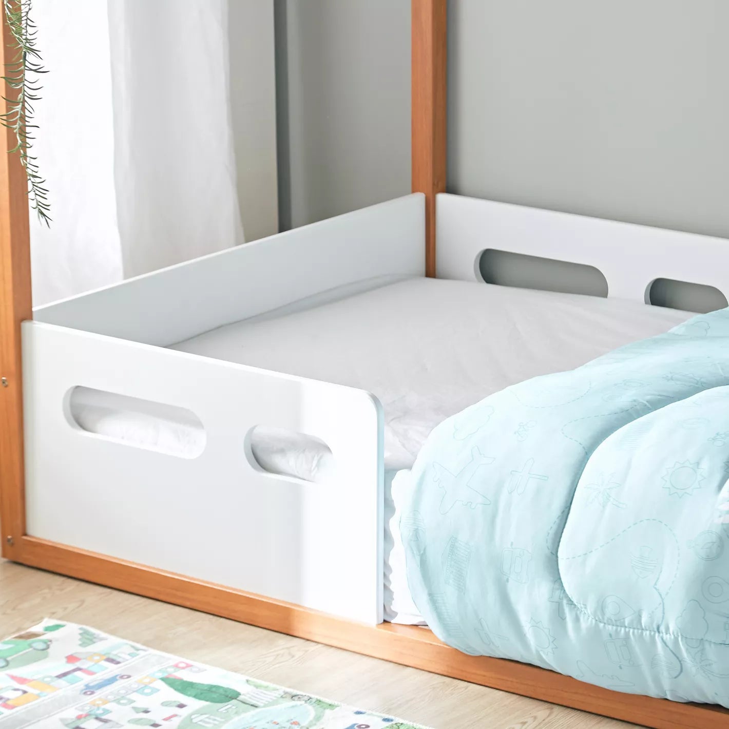 Twin Bed Engineered Wood With A Robust Frame For Kids 90x190 cm COOLBABY