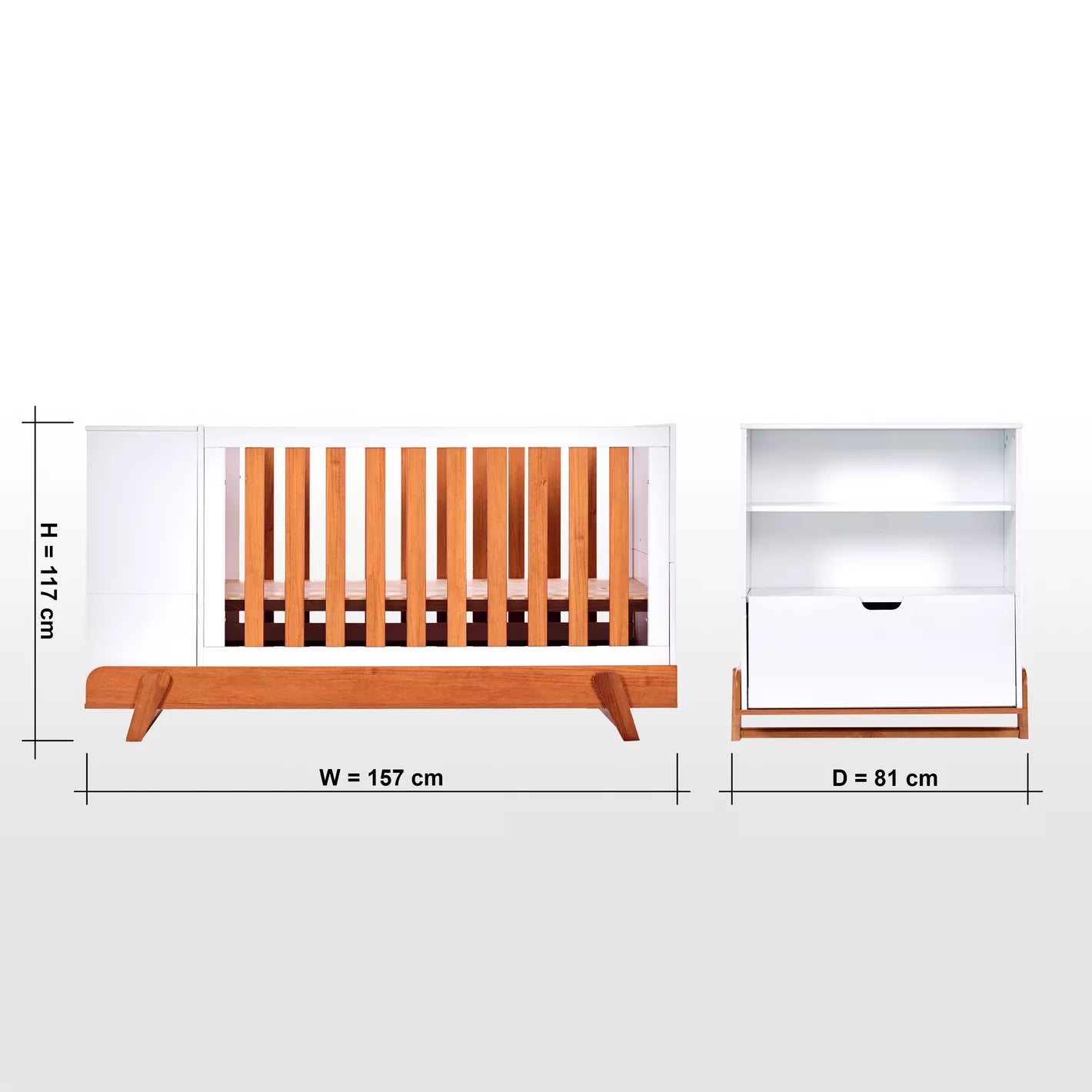 5-in-1 Multipurpose Crib Bed For Toddlers 70x130 cm - COOLBABY