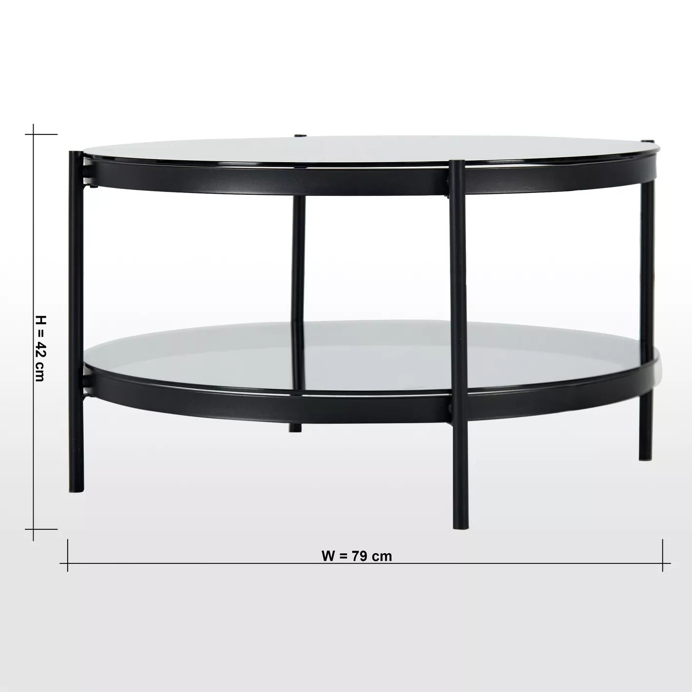 Elegant Glass Top Coffee Table With Metal Legs - Round Design