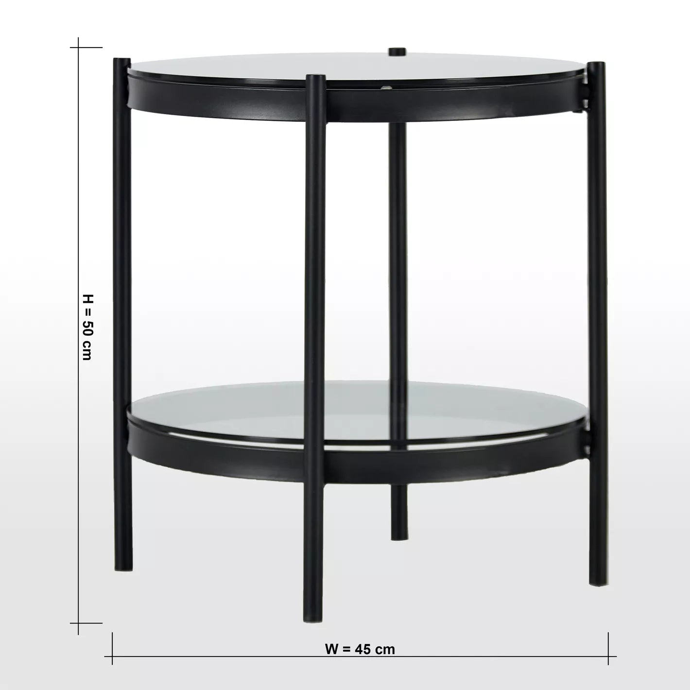 Sleek Glass Top Side Table With One Shelf