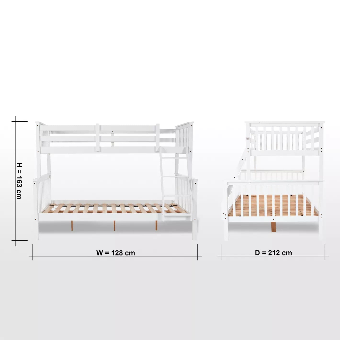 Bunk Bed For Kids - 120x200 cm and 90x200 cm - COOLBABY